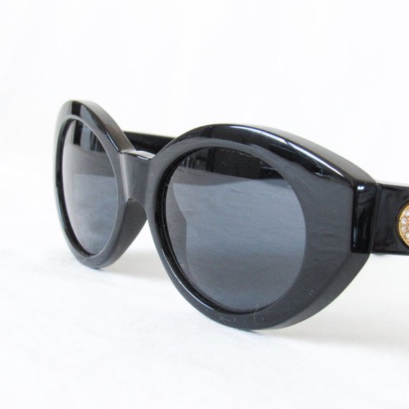 VERY RARE! AUTHENTIC VTG 1990’S GIANNI VERSACE BLACK DESIGNER SUNGLASSES CZ - Picture 6 of 15